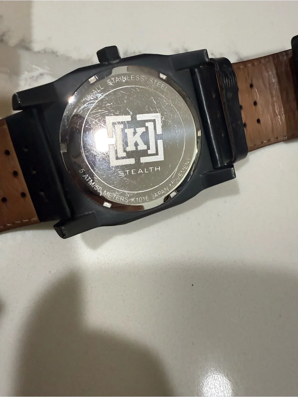Sleek All-Black Square Dial Watch
